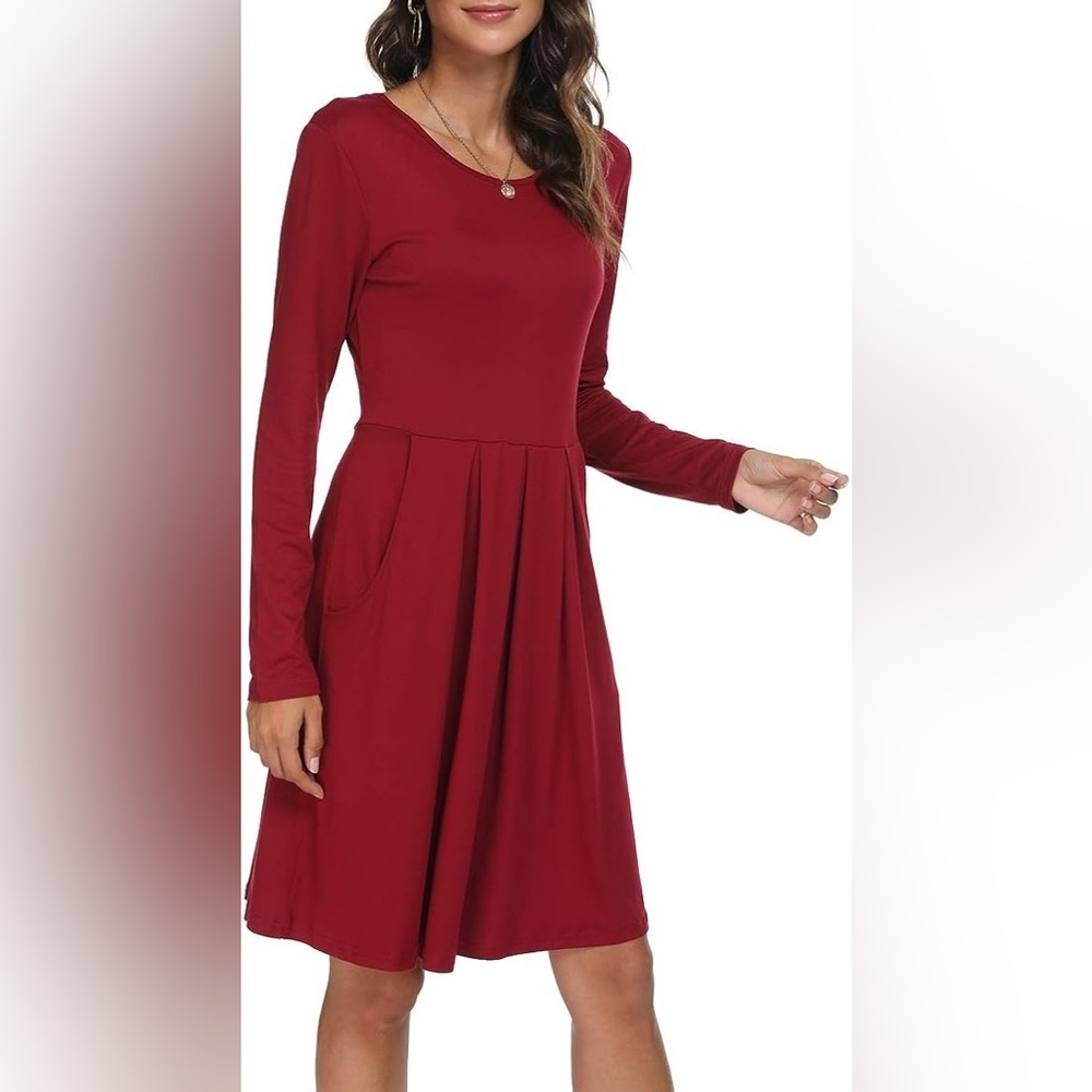 Soft long sleeve pocket dress
